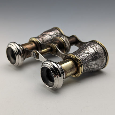 Antique Hunting Decor Opera Glasses Binoculars with Case